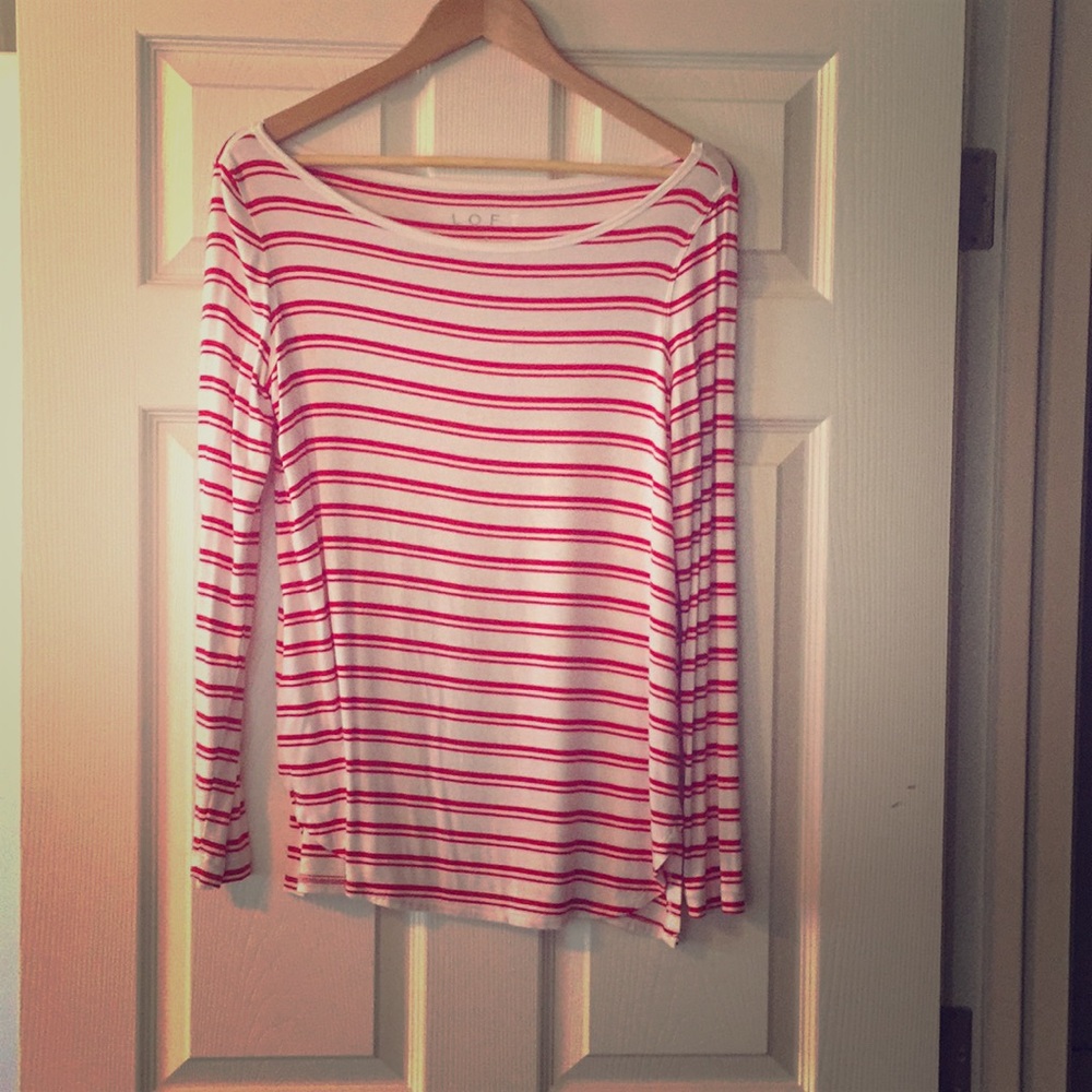 Loft boatneck L/S striped T. Sz S